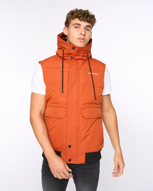 Crosshatch Milwaka Gilet Burnt Orange