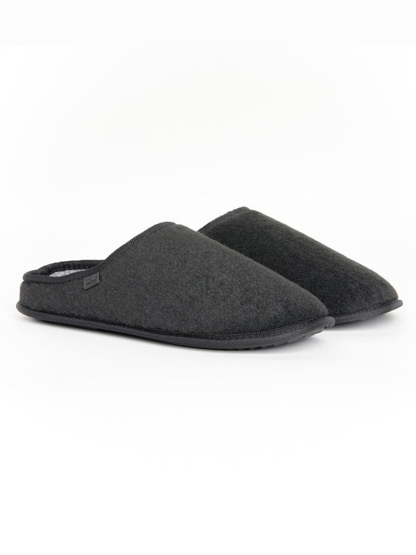 crosshatch Miyabi Fur Slipper Mule Black