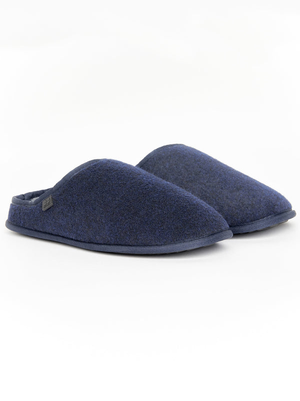crosshatch Miyabi Fur Slipper Mule Navy