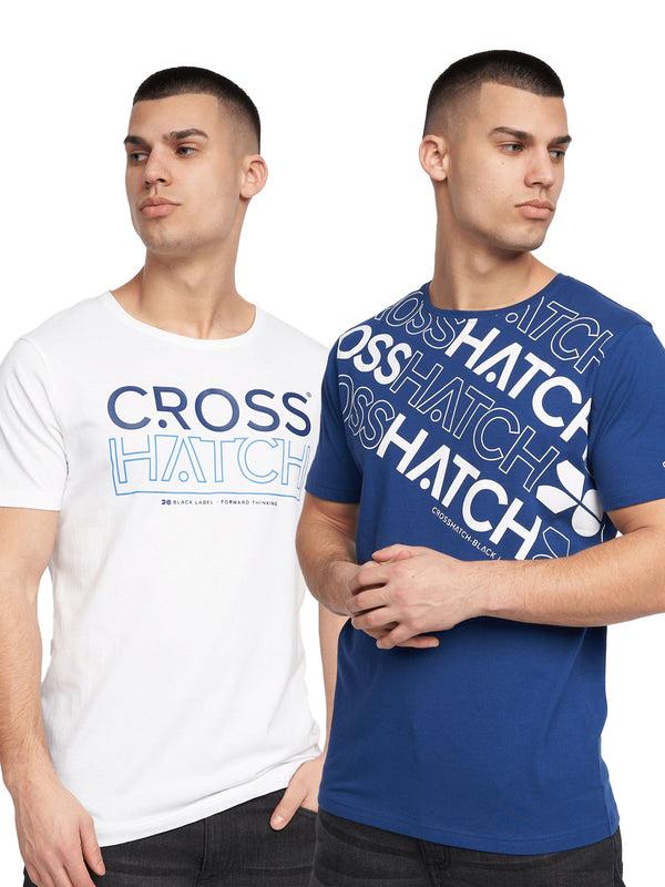 crosshatch Morland T-Shirt 2pk Navy/White