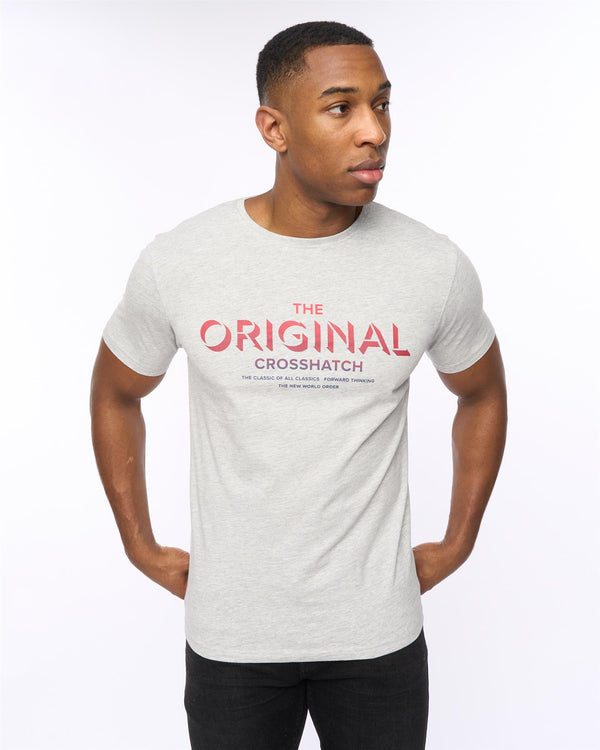 Crosshatch Offaxis T-Shirt Grey Marl