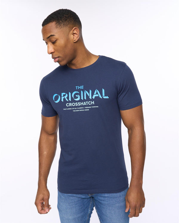 Crosshatch Offaxis T-Shirt Navy