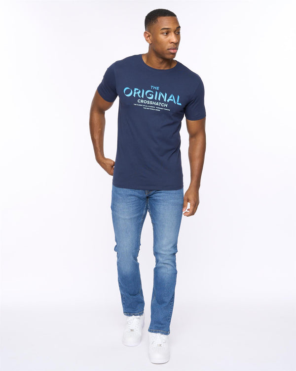 Crosshatch Offaxis T-Shirt Navy