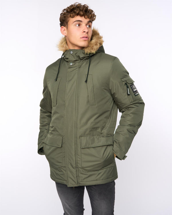 Crosshatch Parkmoore Parka Dark Olive