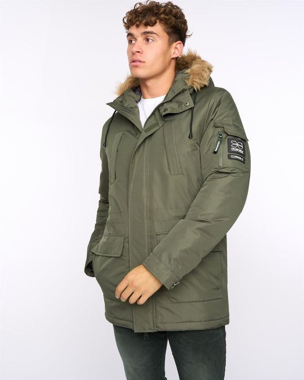 Crosshatch Parkmoore Parka Dark Olive