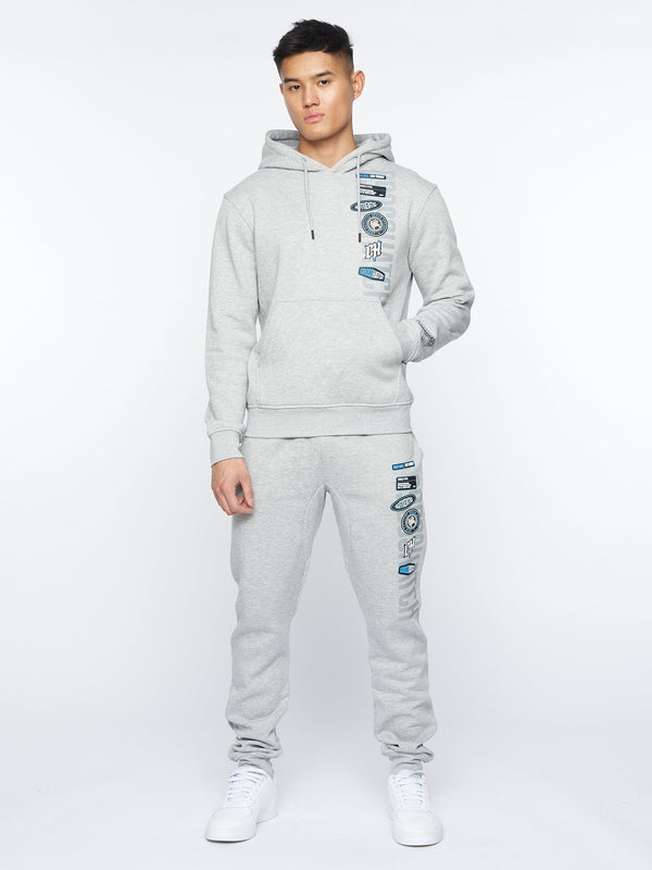 Crosshatch Pepperhill Hoodie Light Grey Marl