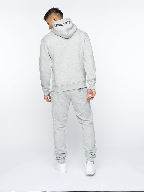 Crosshatch Pepperhill Hoodie Light Grey Marl