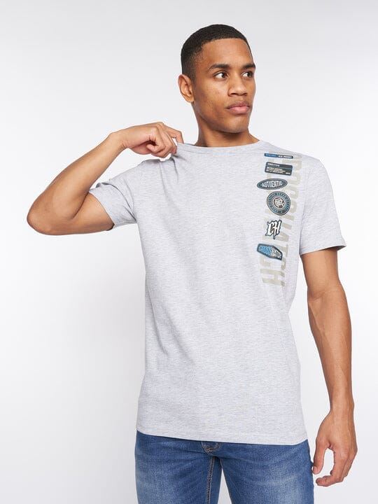 Crosshatch Pepperhill T-Shirt Light Grey Marl