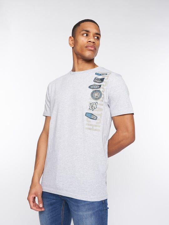 Crosshatch Pepperhill T-Shirt Light Grey Marl