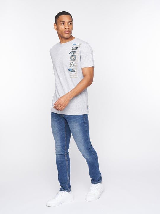 Crosshatch Pepperhill T-Shirt Light Grey Marl