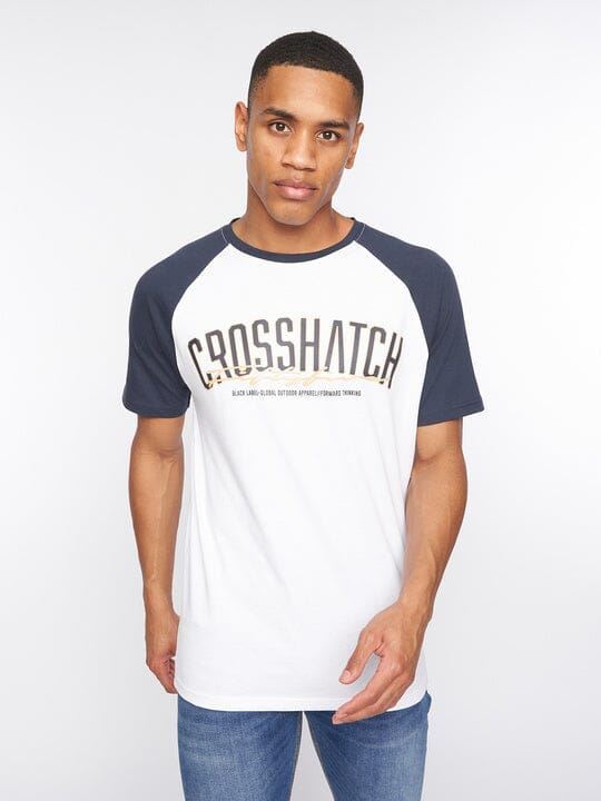 crosshatch Plotmar T-Shirt Navy/White