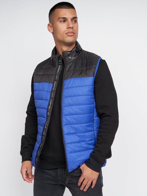 Crosshatch Presnell High Neck Gilet Blue