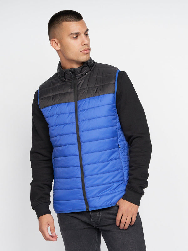 crosshatch Presnell High Neck Gilet Blue