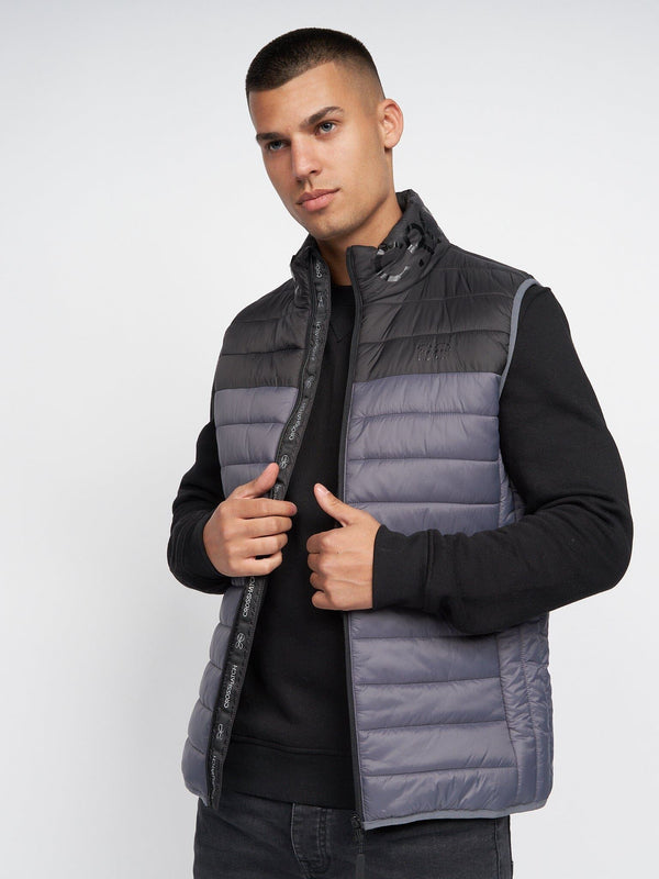 Crosshatch Presnell High Neck Gilet Charcoal