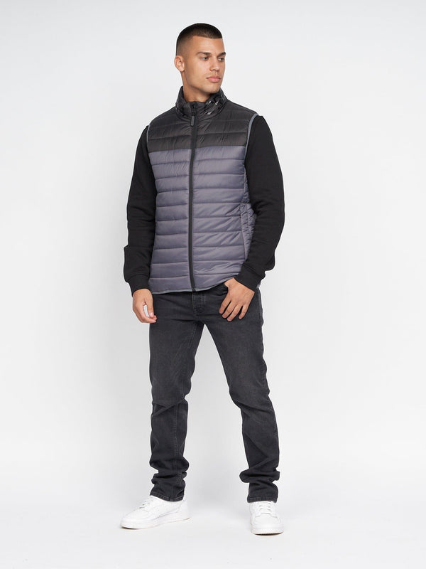 Crosshatch Presnell High Neck Gilet Charcoal