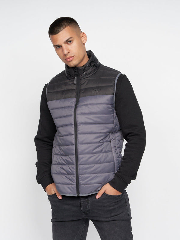 crosshatch Presnell High Neck Gilet Charcoal