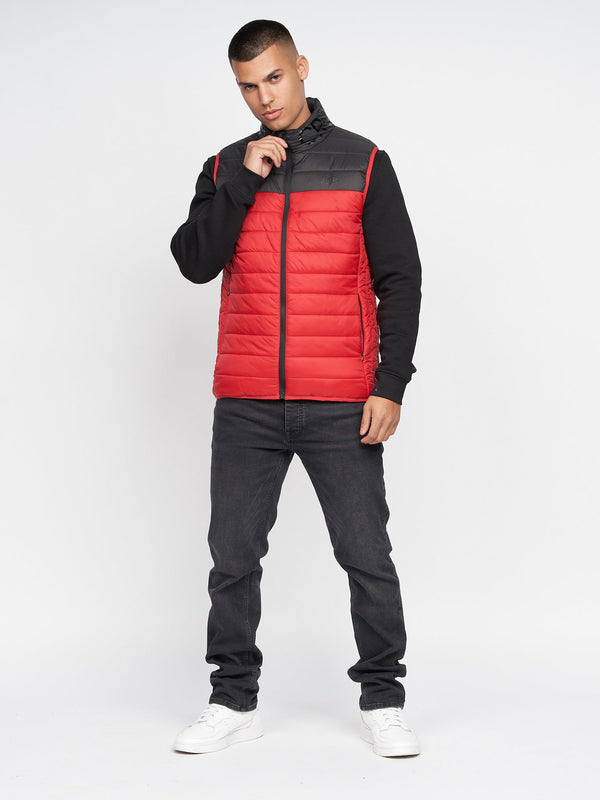 Crosshatch Presnell High Neck Gilet Red