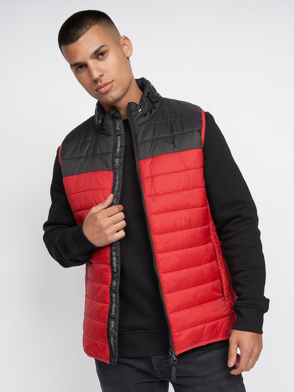 Crosshatch Presnell High Neck Gilet Red