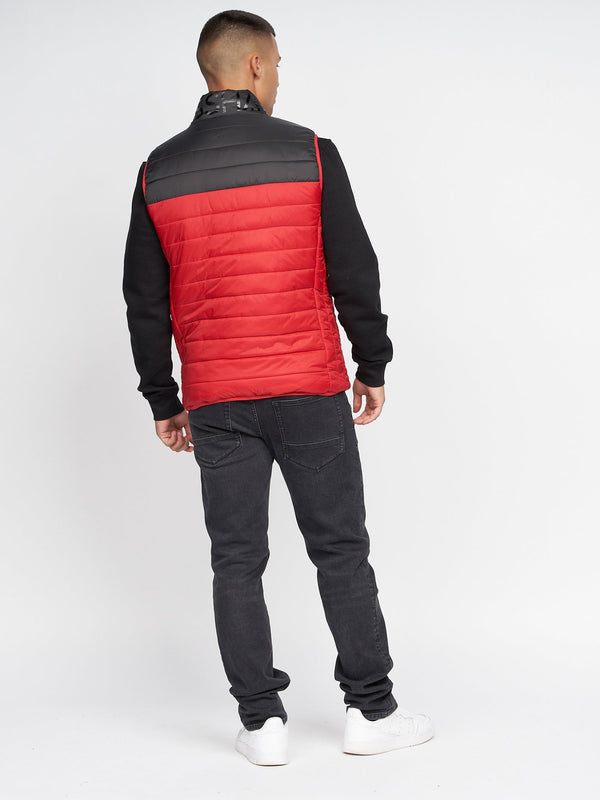 Crosshatch Presnell High Neck Gilet Red