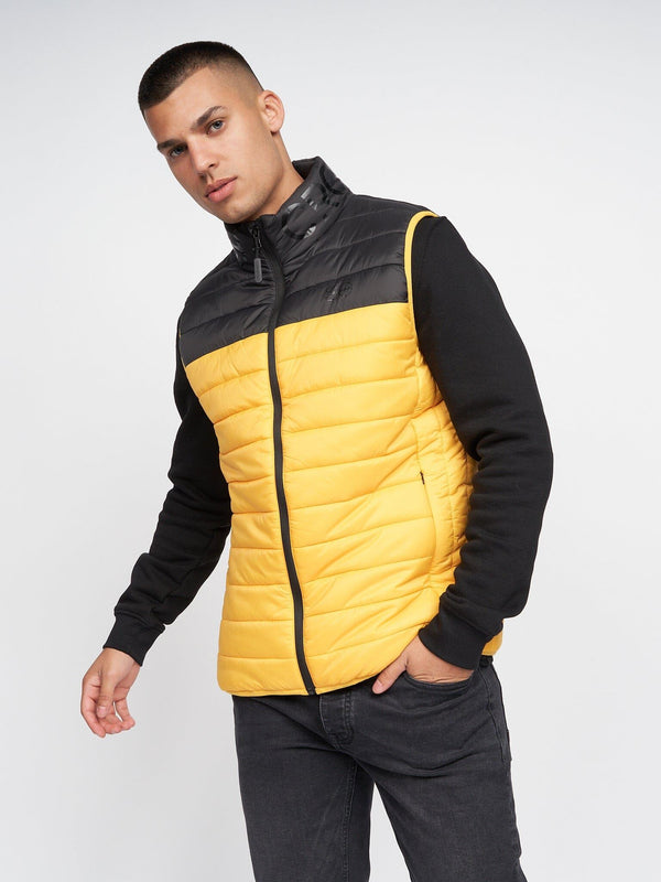crosshatch Presnell High Neck Gilet Yellow