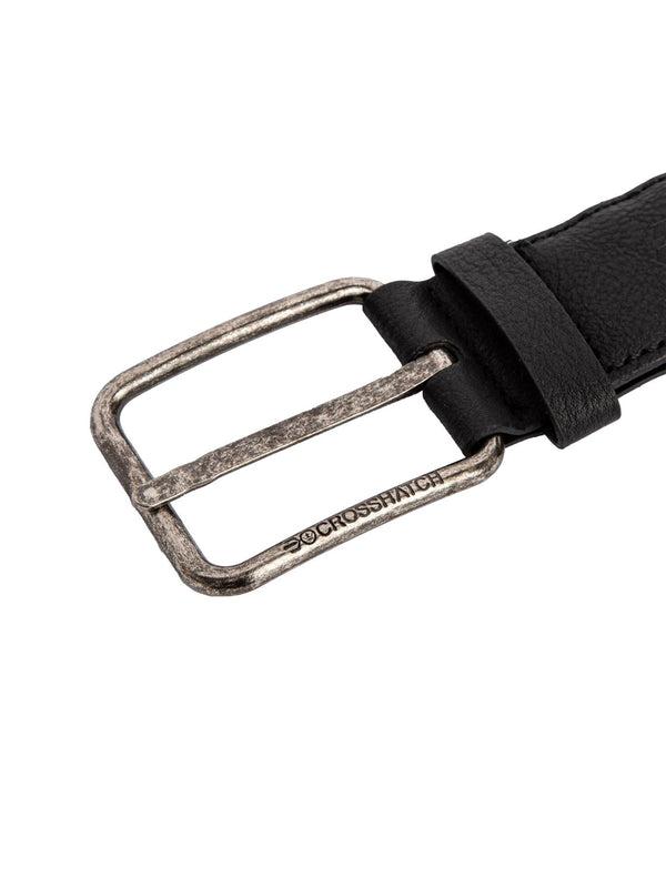 Crosshatch Pretzel Woven Belt Black
