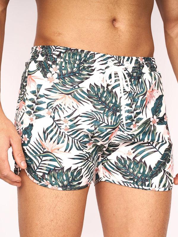 crosshatch Rainforest Swim Shorts Off White Floral