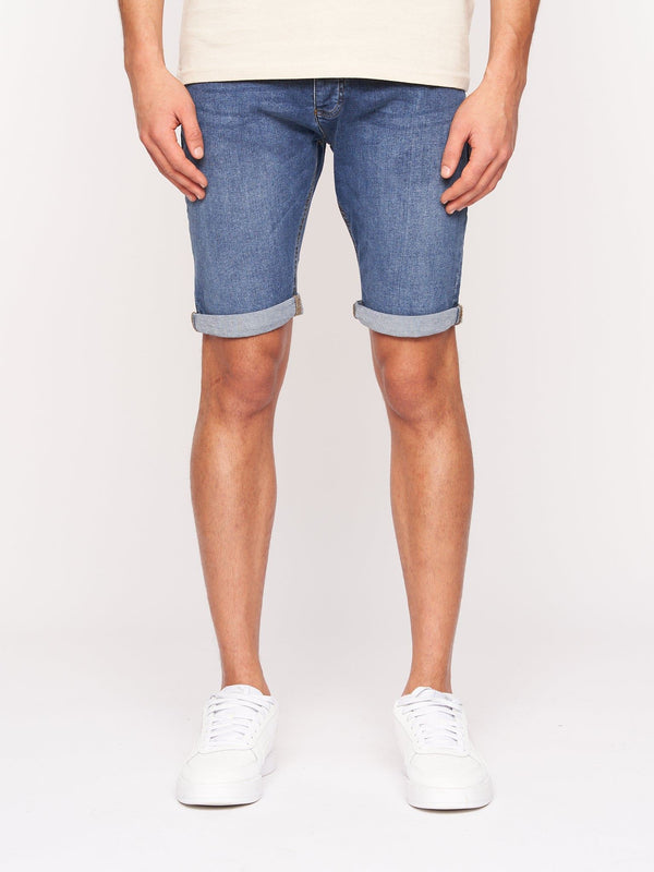 Crosshatch Reestier Denim Shorts Mid Wash