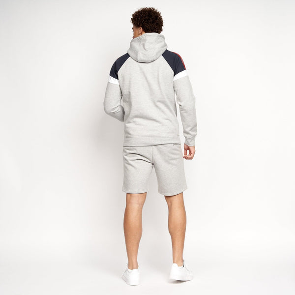Crosshatch Reginald Hoodie & Shorts Set Grey Marl