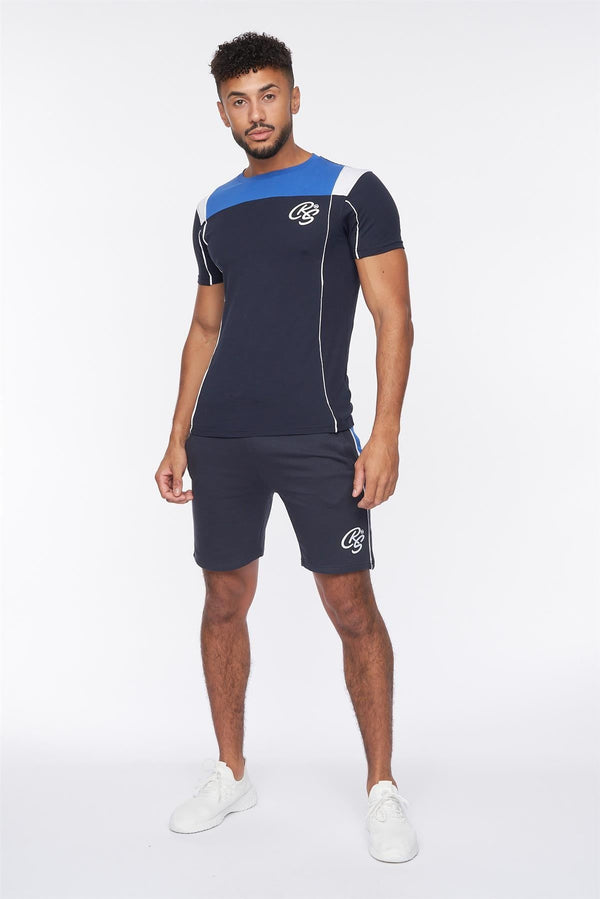 crosshatch Rentrays T-Shirt/Shorts Set Navy