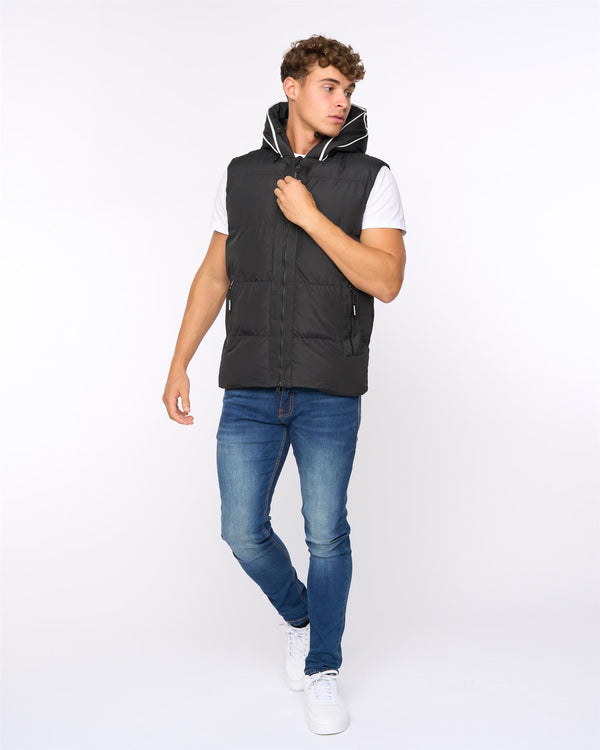 Crosshatch Sandbox Hooded Gilet Black