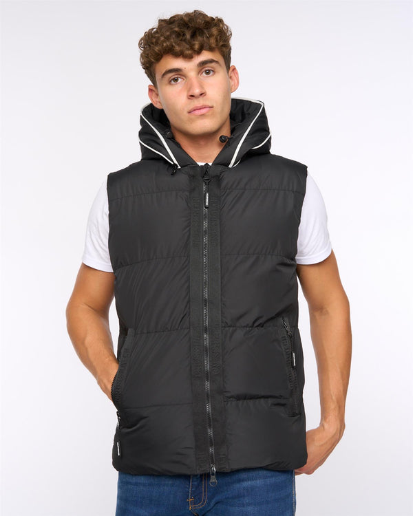 Crosshatch Sandbox Hooded Gilet Black