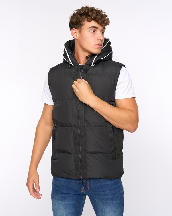 crosshatch Sandbox Hooded Gilet Black
