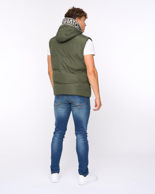 Crosshatch Sandbox Hooded Gilet Olive