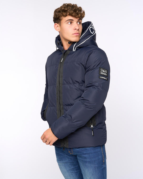 crosshatch Sandbox Hooded Jacket Navy