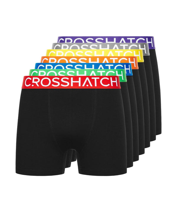 crosshatch Septet Boxers 7pk Black Assorted