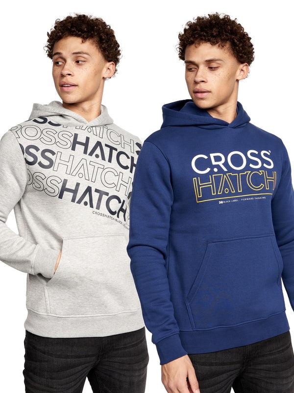 crosshatch Shardo Hoodie 2pk Navy/Grey Marl