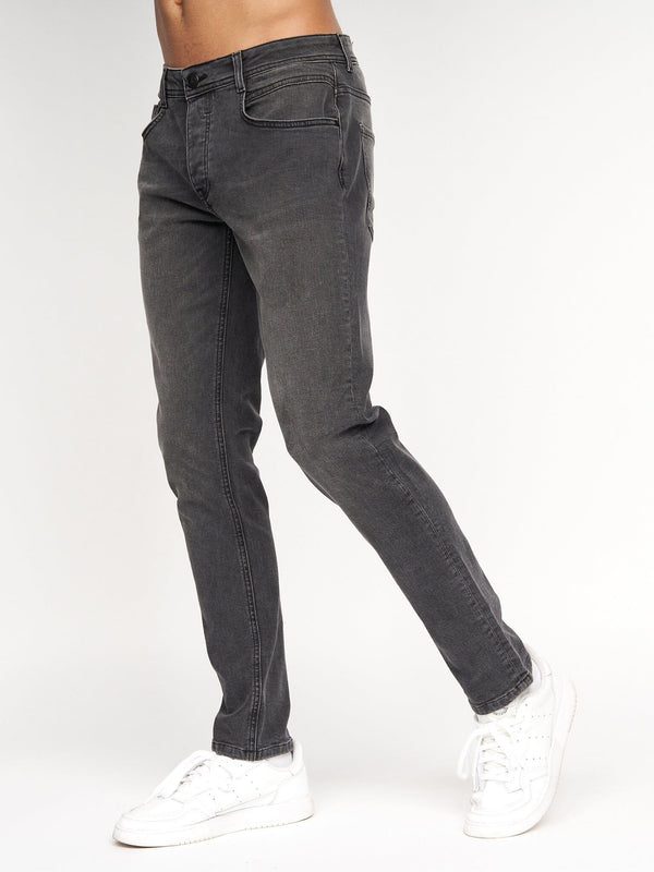 Crosshatch Sheldons Slim Fit Jeans Dark Charcoal