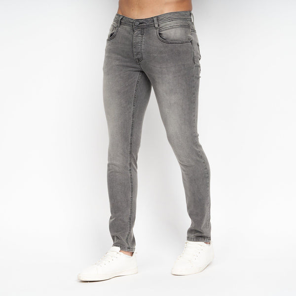 Crosshatch Sheldons Slim Fit Jeans Light Grey