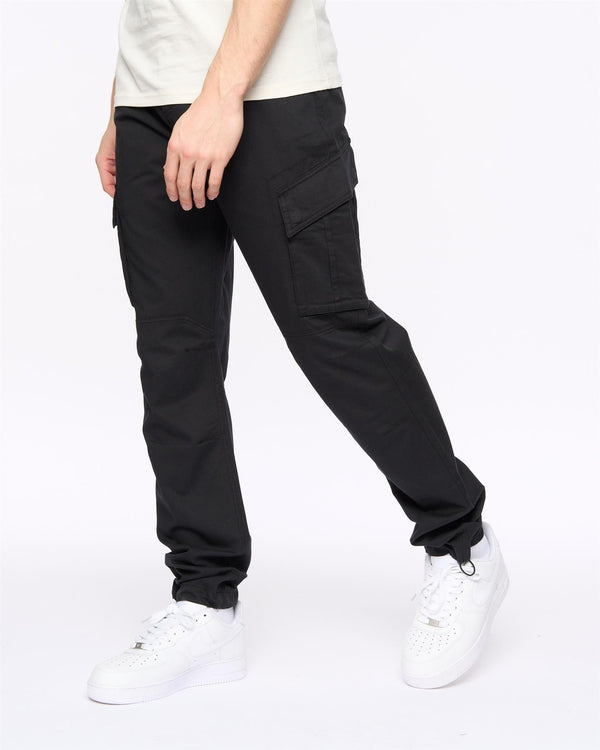 Crosshatch Sidemoore Cargo Pants Black