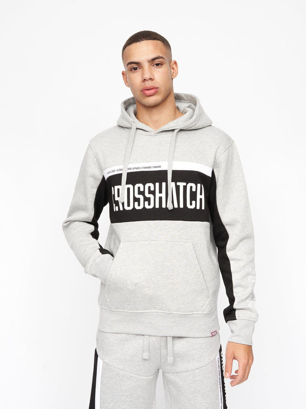 Crosshatch Silomane Hoodie Grey Marl