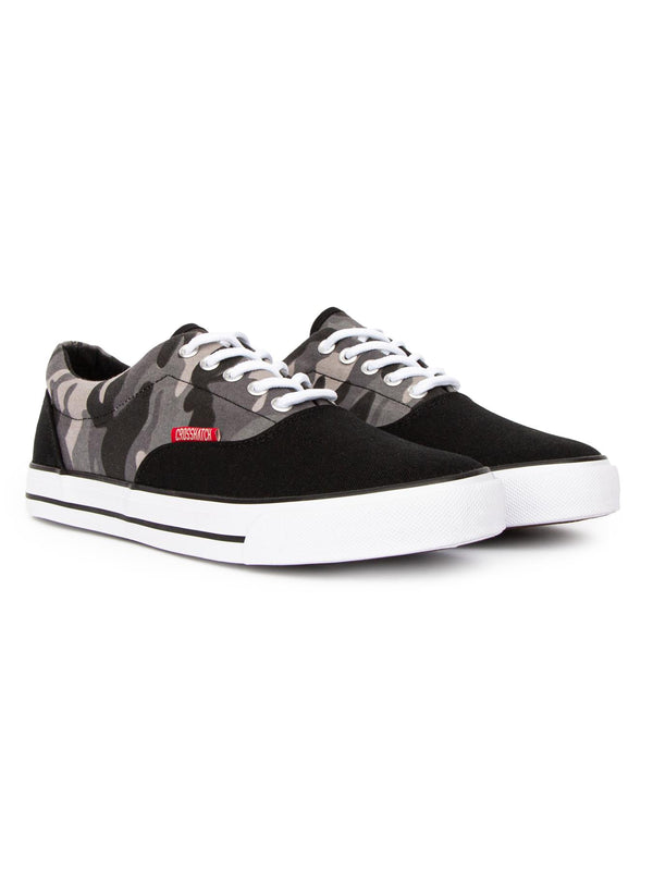 crosshatch Skywalk Canvas Pumps Black Camo