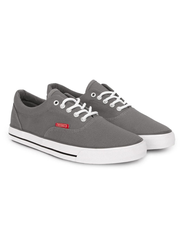 Crosshatch Skywalk Canvas Pumps Grey
