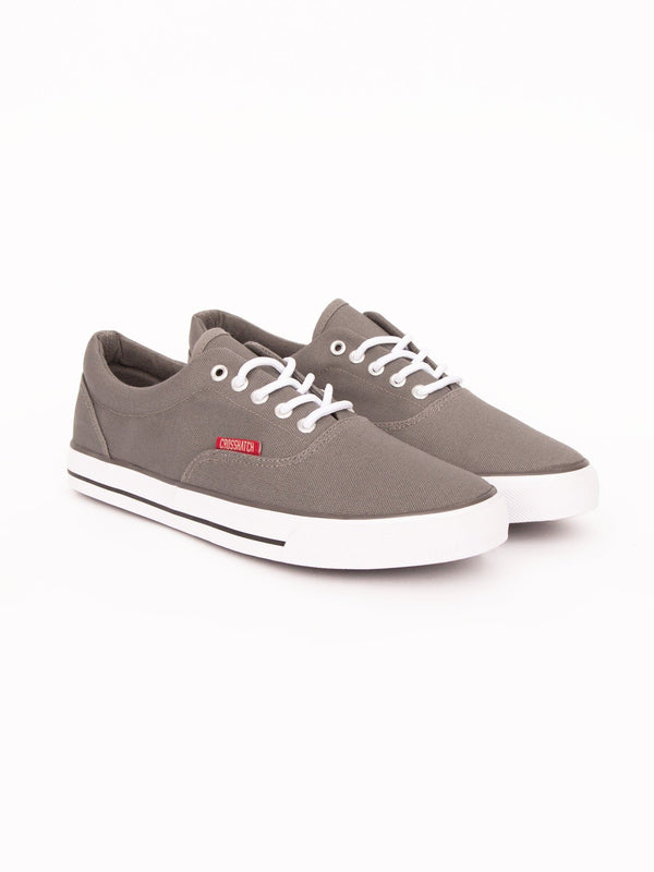crosshatch Skywalk Canvas Pumps Grey