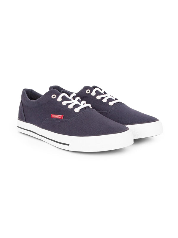 crosshatch Skywalk Canvas Pumps Navy
