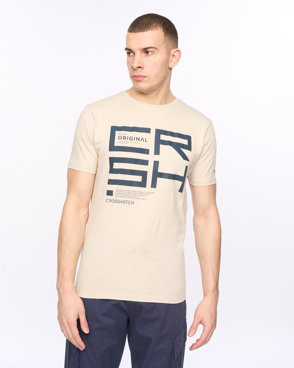 Crosshatch Squarebox T-Shirt Light Stone