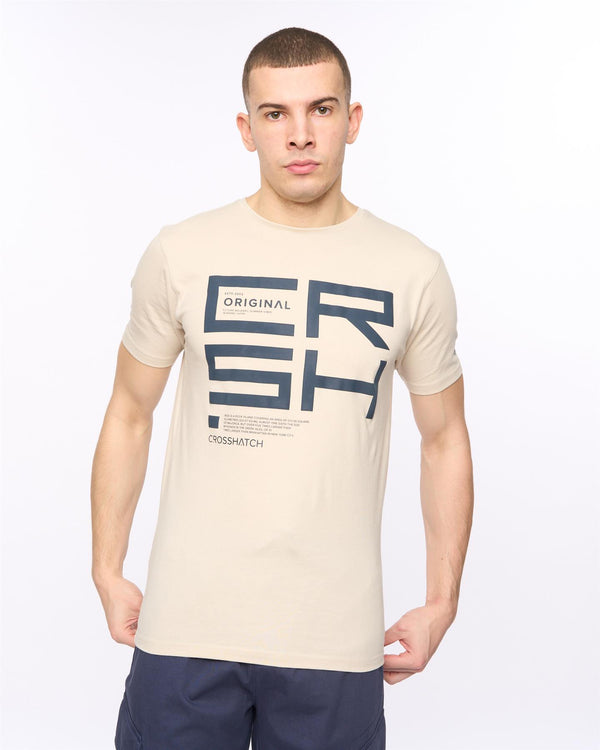 crosshatch Squarebox T-Shirt Light Stone