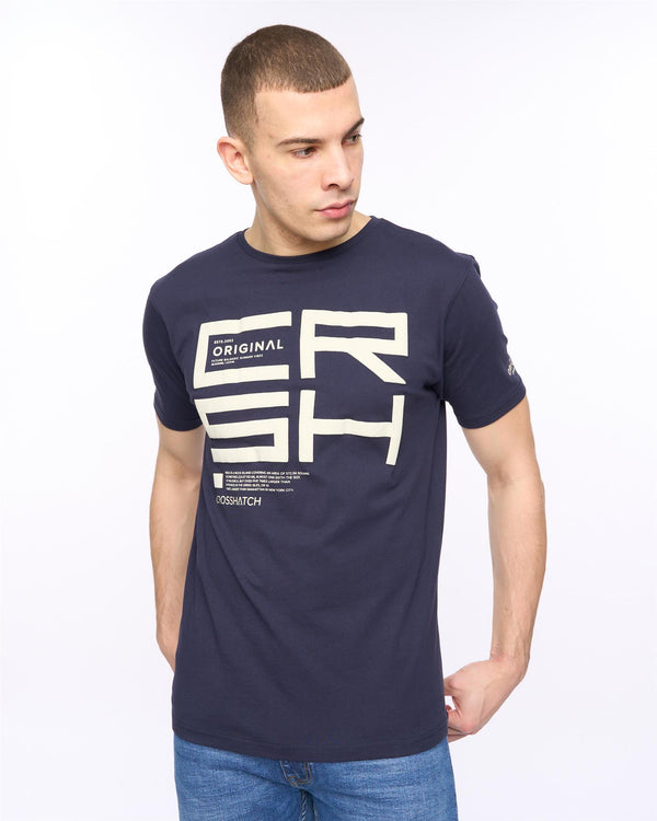 Crosshatch Squarebox T-Shirt Navy