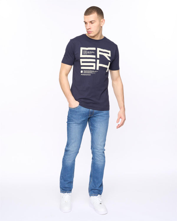 Crosshatch Squarebox T-Shirt Navy