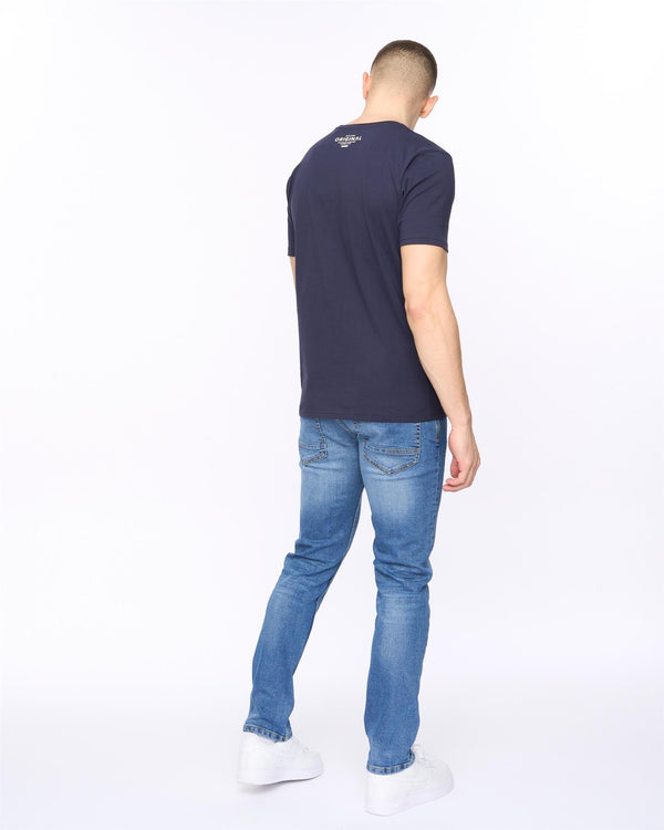 Crosshatch Squarebox T-Shirt Navy