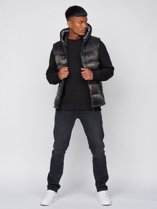 Crosshatch Stanfield Hooded Gilet Forest Camo